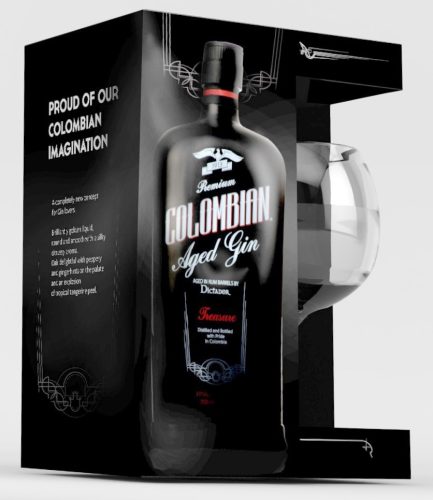 Dictador Gin C. BLACK Treasure 43% pdd. + pohár
