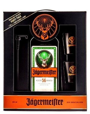 Jägermeister 1,75l 35% pdd. + pumpa + 2 pohár