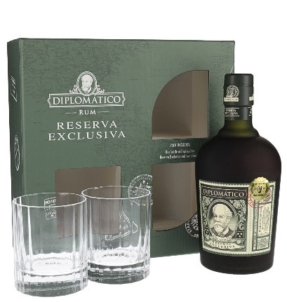 Diplomatico Reserva Exclusiva 0,7 40% dd. + 2 pohár