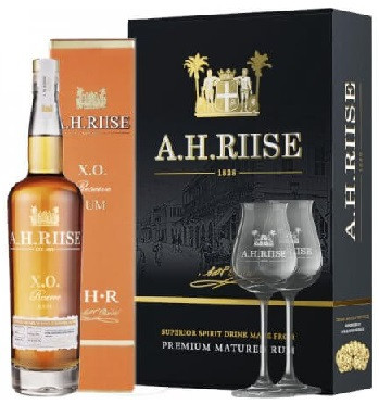 A.H.Riise XO Reserve Superior Cask rum 0,7 40% DD. + 2 pohár