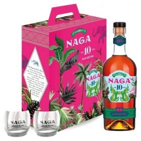 Naga Siam Edition 10 year old rum 40% pdd. + 2 pohár