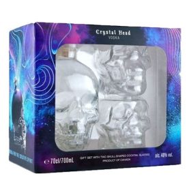 Crystal Head vodka 0,7 40% + 2 nagyobb (3,55 dl) pohár pdd.