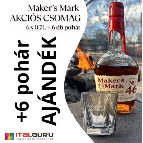 Makers Mark AKCIÓS CSOMAG (6*0,7 liter + 6 db pohár)