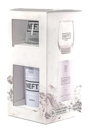 Neft Vodka (fehér hordó) 0,7 40% pdd. + pohár