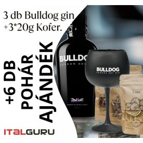 Bulldog 3*0,7L + Kofer. 3*20g. + 6 db pohár AKCIÓS CSOMAG