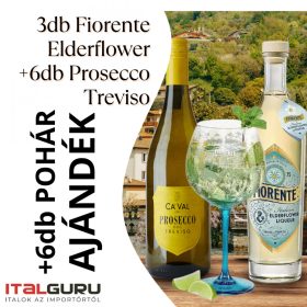   Hugo CSOMAG (3 Fiorente+6 ProseccoTreviso+ajándék: 6 pohár)
